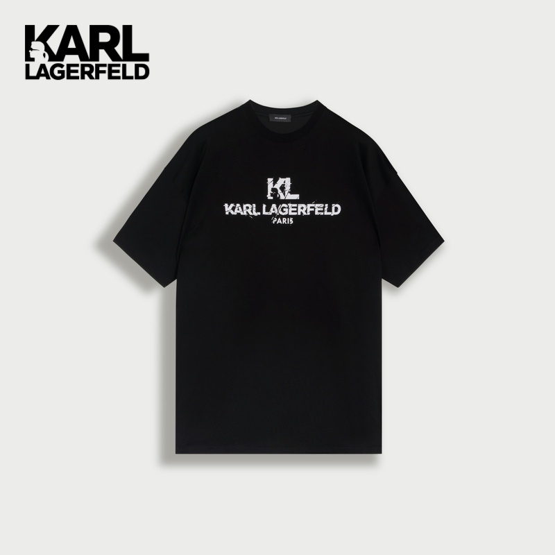 Áo Thun Cotton Tay Ngắn In Họa Tiết Karl Lagerfeld Thoải Mái Cho Nam Và Nữ