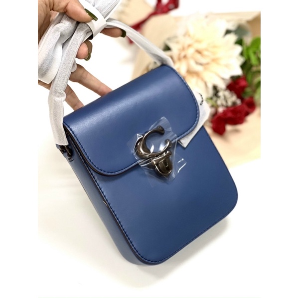 Túi điện thoại Coach mới da thật pha canvas bền đẹp xinh yêu