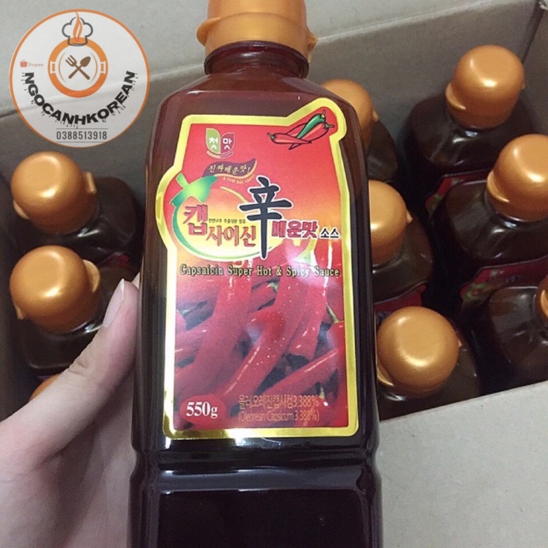 Combo 10 chai dầu ớt Hàn quốc Capsaisin 550g/ chai
