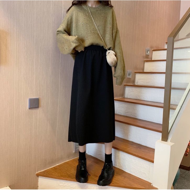 Đầm Dài Trung Bình Thời Trang Mùa Đông Đơn Giản