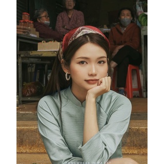 Set Áo Dài Rosemary Lụa Tây Thi Xanh Ngọc