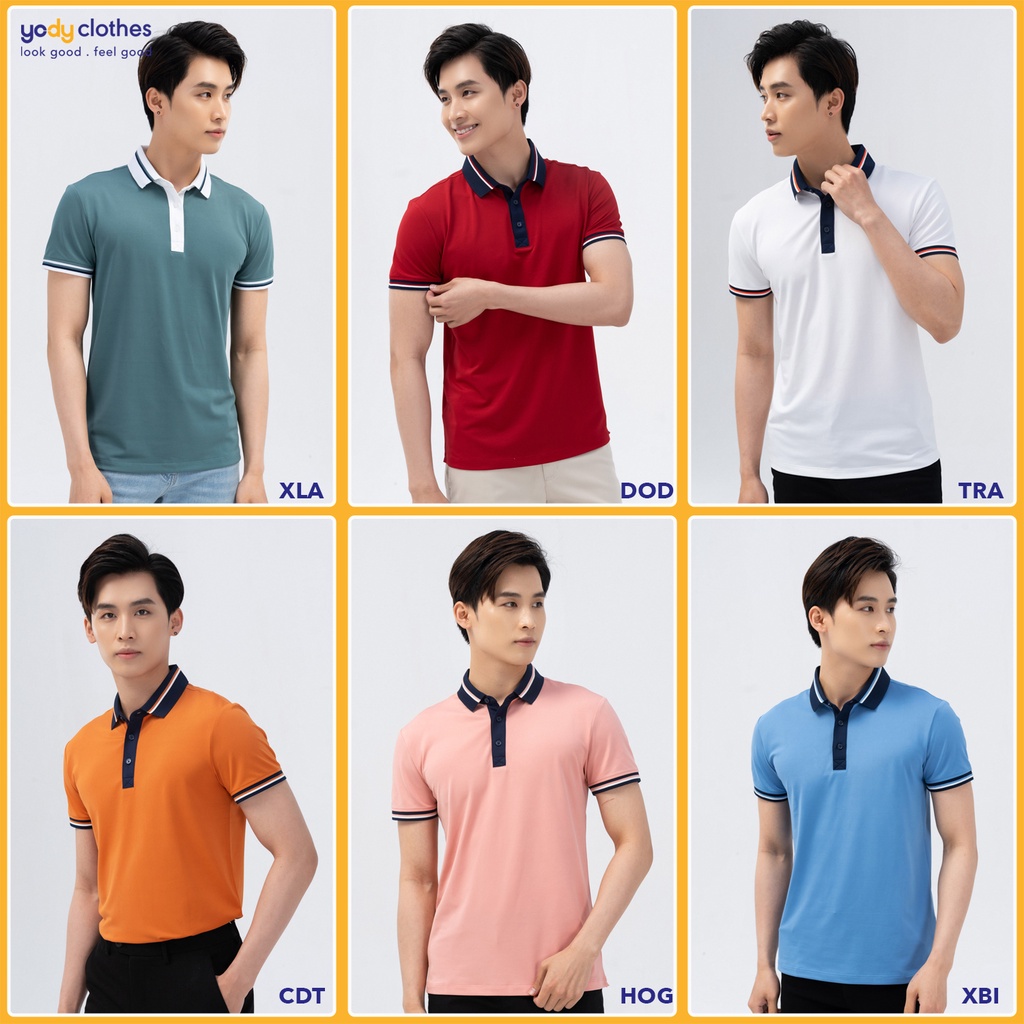 Áo thun polo nam coolmax YODY phối màu bo tay áo độc đáo, thích hợp đi làm đi chơi APM5181