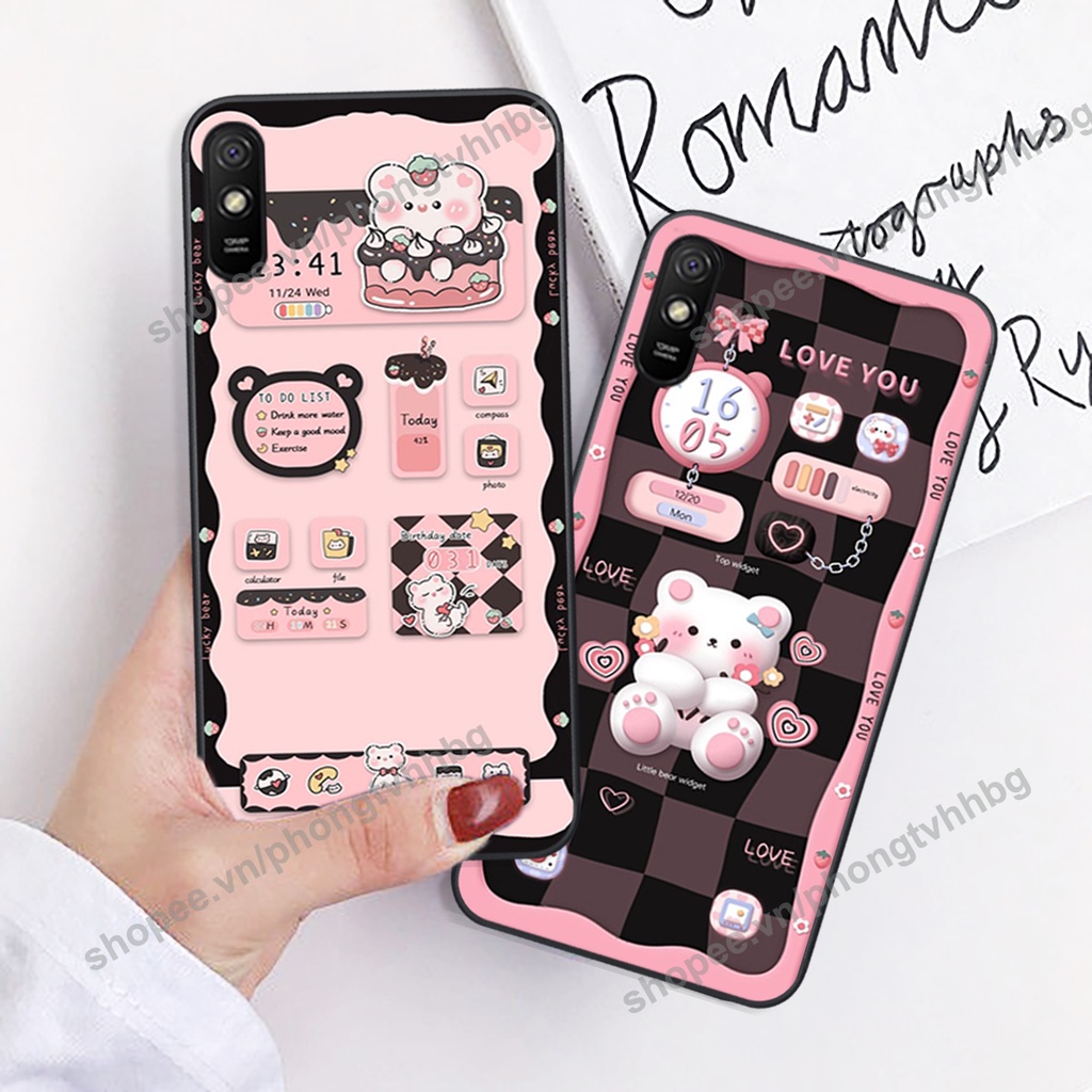 Ốp lưng Xiaomi Redmi 7A / 8A / 9A gấu,thỏ trắng , đồng hồ dễ thương cute cực đẹp