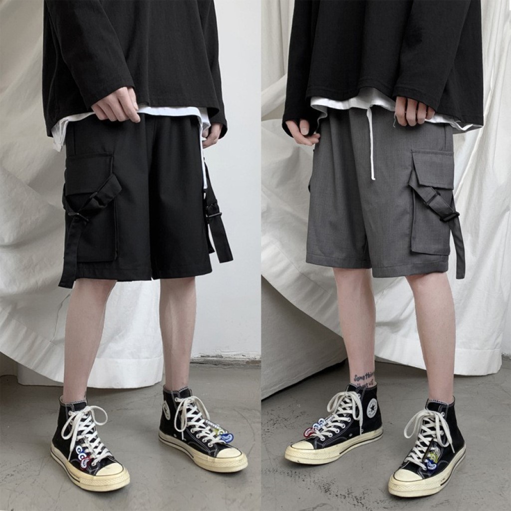 ℡◆۩Quần Short Ngố Kaki Túi Hộp Unisex TILAA FASHION Dây nam nữ phong cách ulzzang hàn quốc QS02