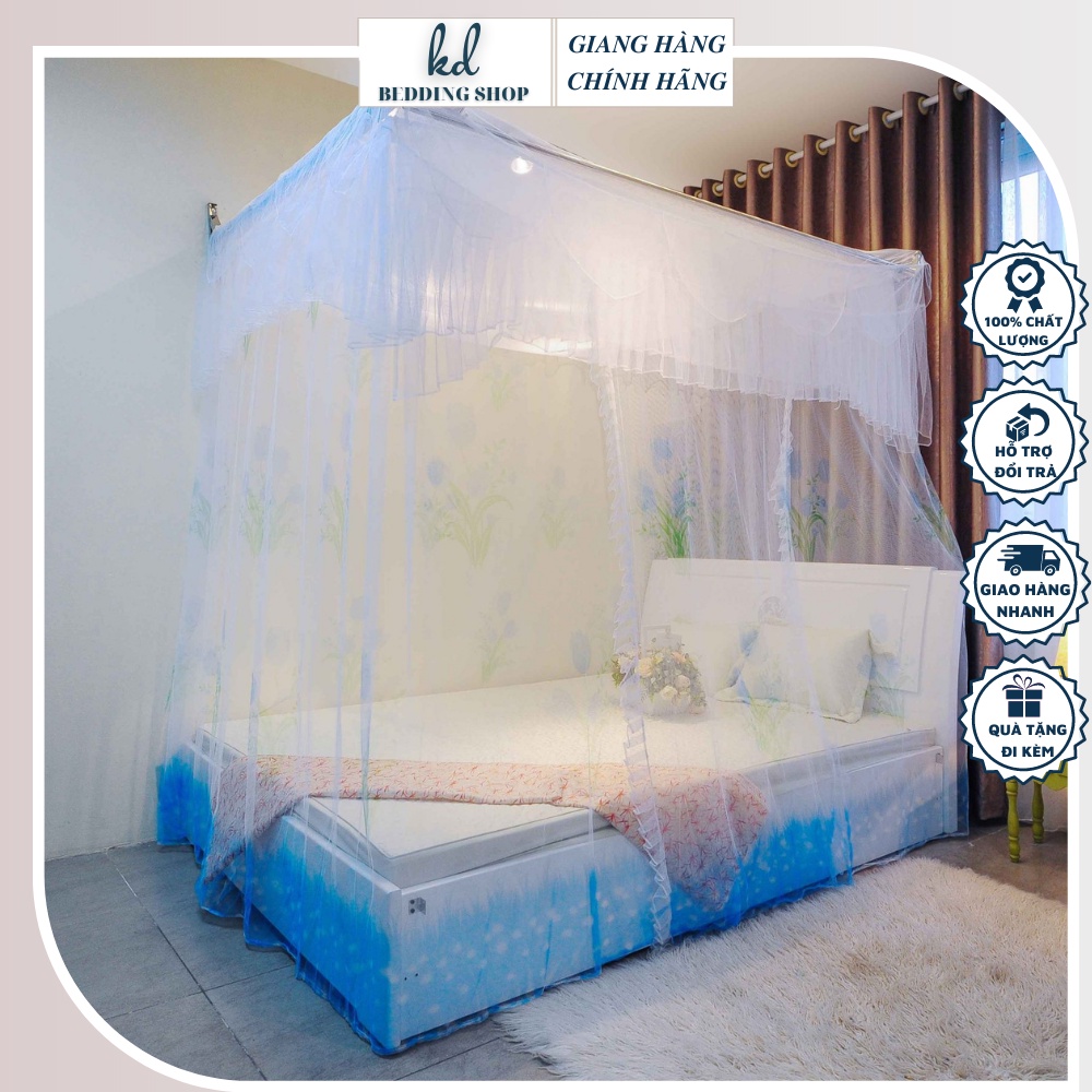 Màn tuyn hoa cao cấp, mùng tuyn có cửa KD BEDDING 3 màu, màn ngủ chống muỗi 1m2,1m4, 1m6, 1m8, 2m2