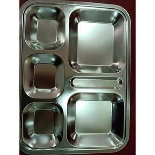 khay cơm inox 6 ngăn (combo 10 bộ cả nắp)