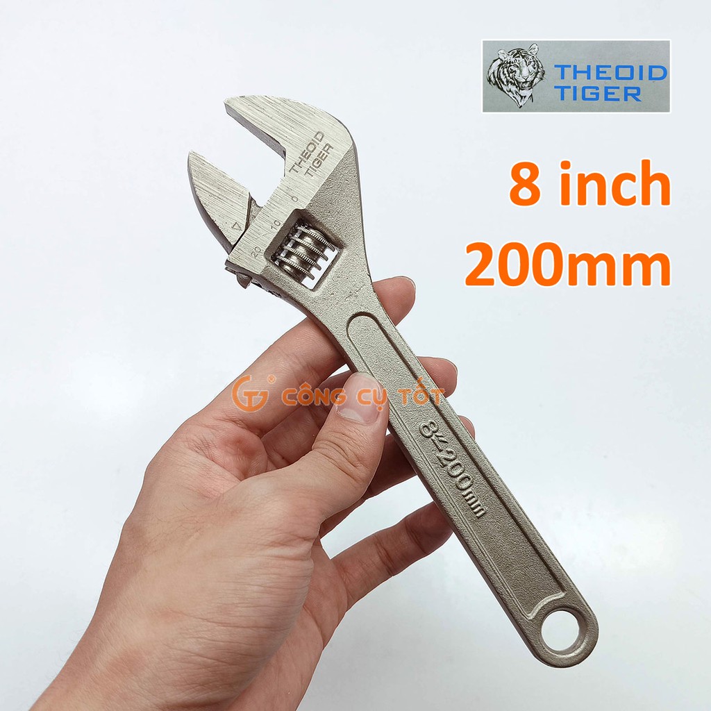 Mỏ lết 200mm Theold Tiger có thước độ mở 25mm