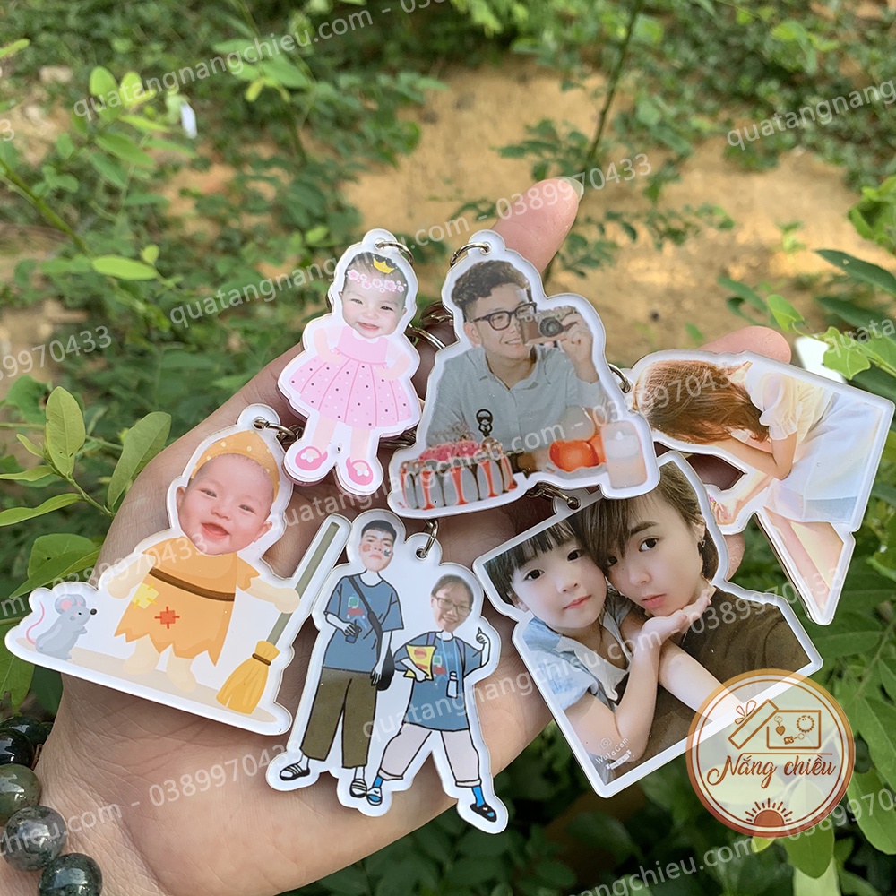 Móc khóa cắt hình chibi, cắt ghép nhân vật hoạt hình , animal theo yêu cầu của khách hàng , chất liệu mica