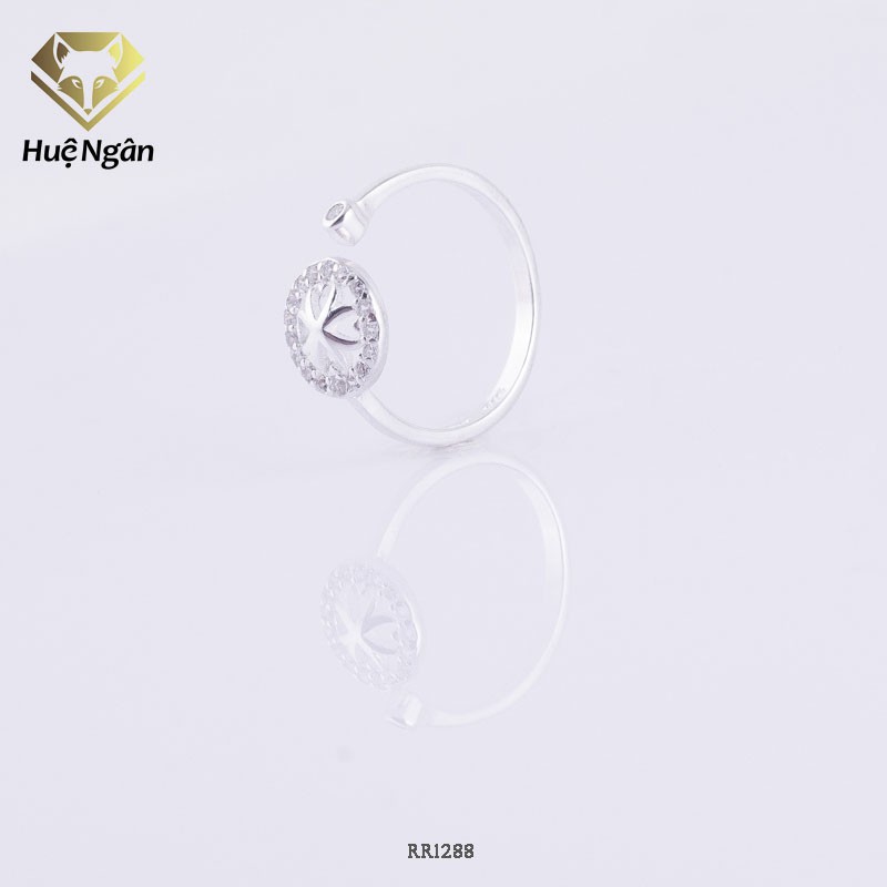 Nhẫn bạc Ý 925 Huệ Ngân - Cỏ bốn lá may mắn free size RR1288