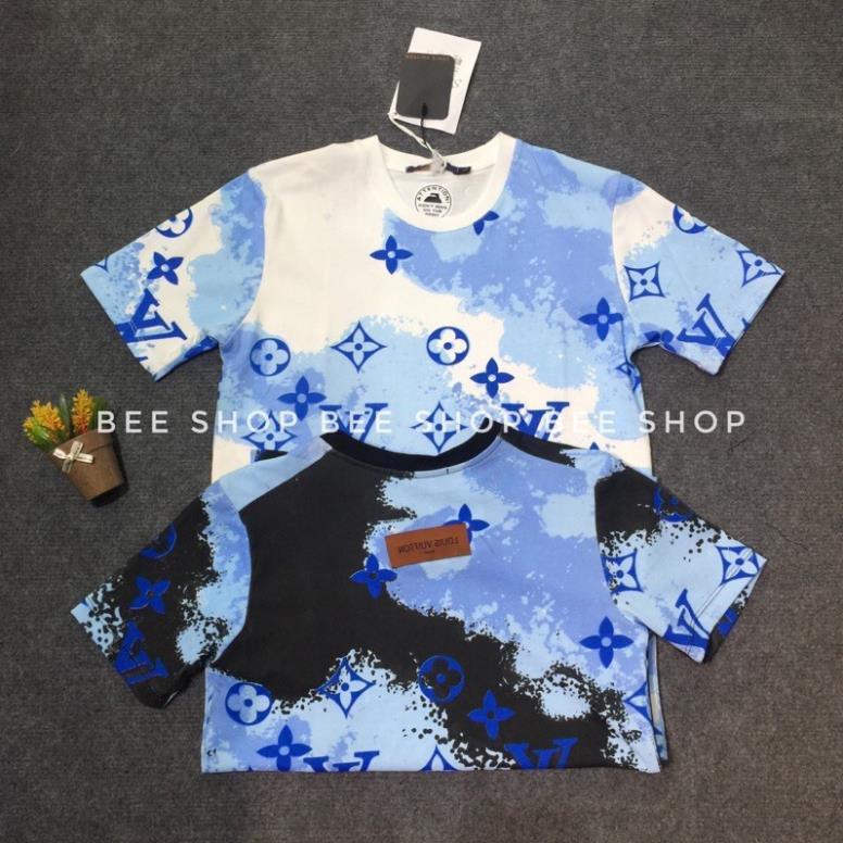 Áo phông LV mây loang, áo thun đôi nam nữ, áo t-shirt cổ tròn - Bee Shop New ་