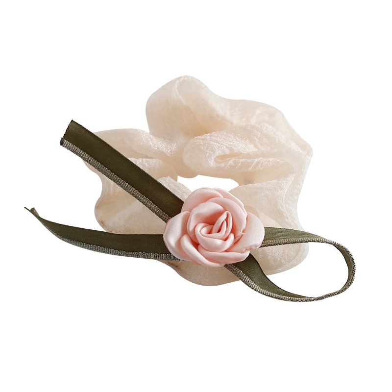 Dây Buộc Tóc Đính Hoa Trà Xinh Xắn Cho Nữ