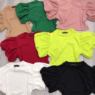 Áo thun croptop tay bồng