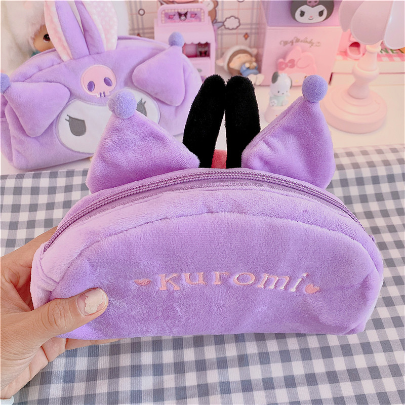 Japanese Plush Clow M Large Capacity Stationery Pencil Case Storage Bag Cute Cosmetics Hand-Held Girl Portable Bag