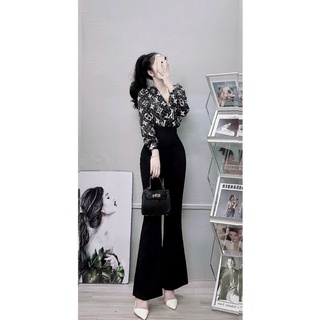 Quần ống loe cạp cao legging dáng dài, Quần legging nữ ôm ống loe dáng dài