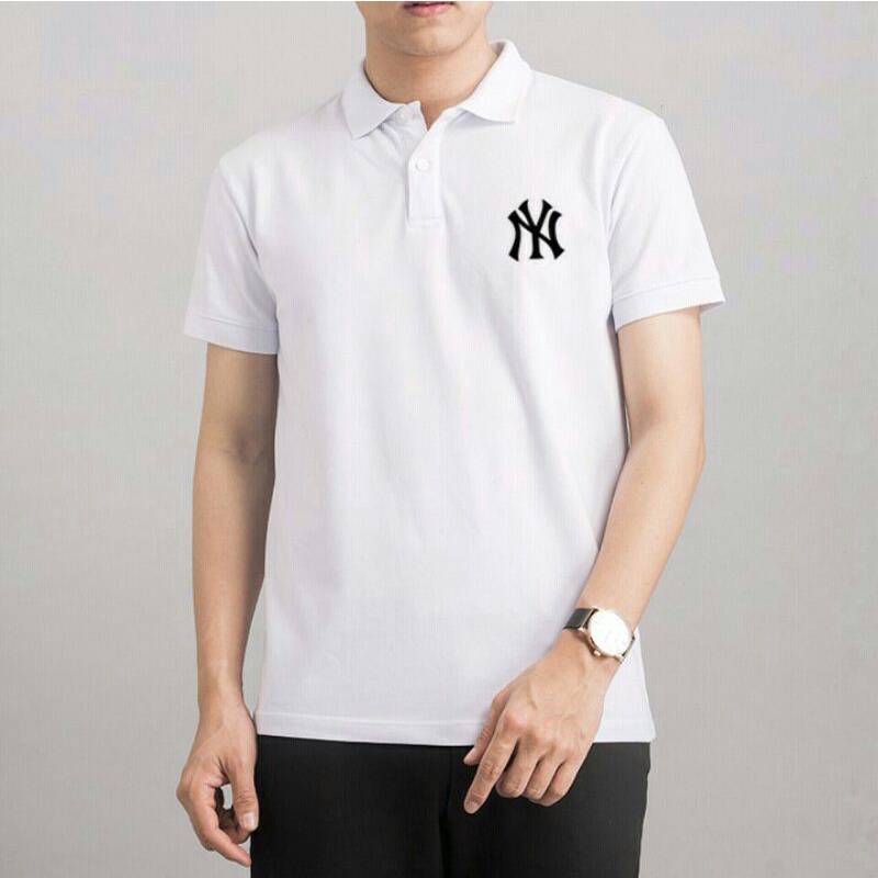 Áo thun ny nam nữ có cổ tay ngắn cao cấp, áo polo ny có cổ nam nữ, áo phông ny unisex
