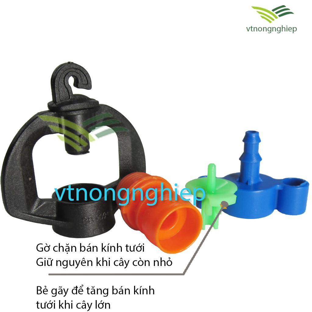 100 Béc tưới phun mưa bù áp BB-909BA-G 95, béc tưới phun mưa, chuyên tưới gốc cây ăn trái - vtnongnghiep
