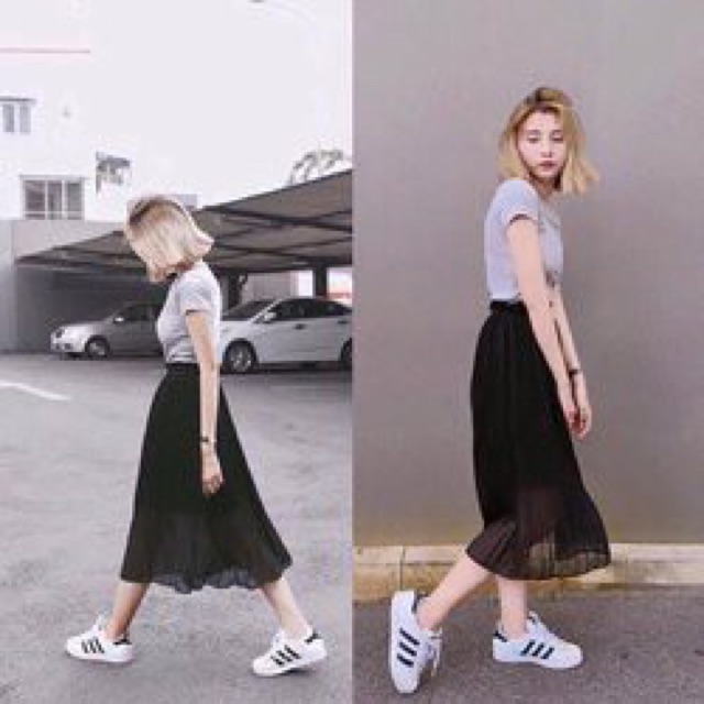 Sale Khủng!!!Chân Váy Voan Dập Ly Loại Dài Vừa | BigBuy360 - bigbuy360.vn