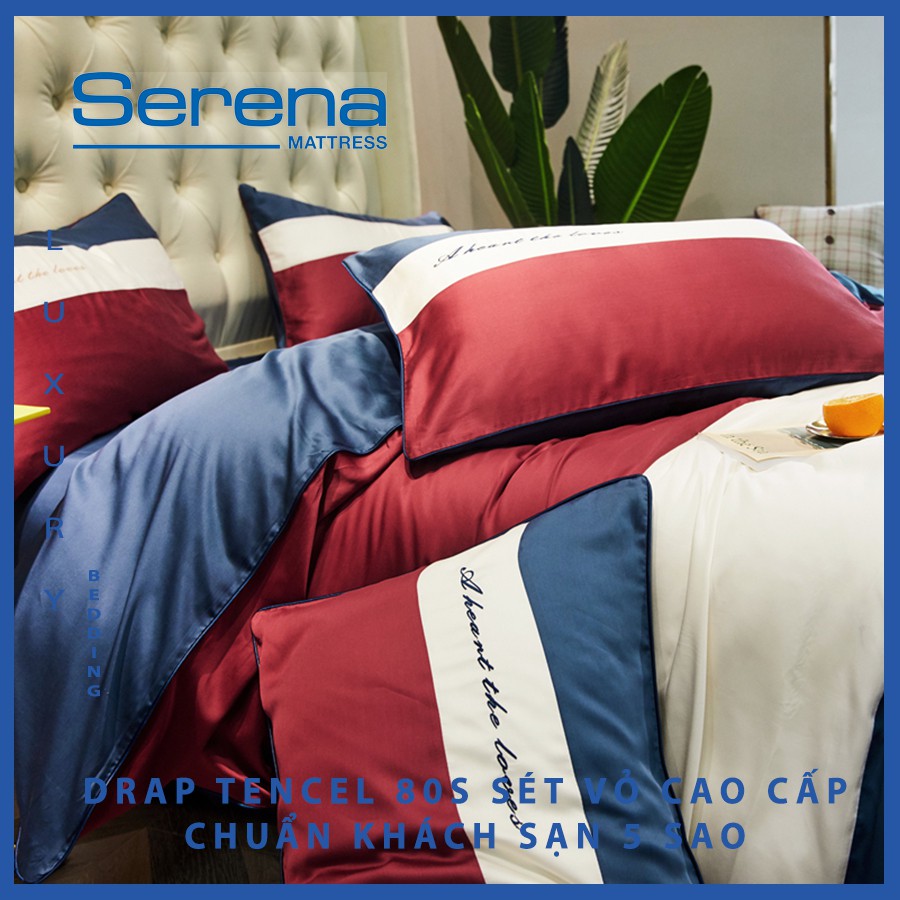 Bộ chăn ga gối Tencel 80s Serena Cao Cấp Phong Cách Hàn Quốc 5 món chăn ga gối chần bông – Hệ Thống Nệm