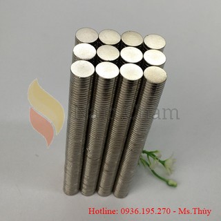 10 Viên Nam Châm Viên 10x1,5mm Mạ Nikel Giá Khuyến Mại