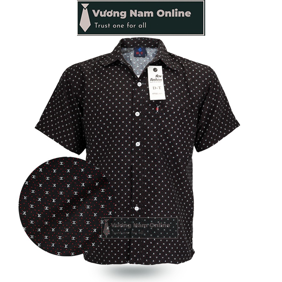 Áo sơ mi nam form rộng họa tiết trung niên ngắn tay vải cotton VN14D | BigBuy360 - bigbuy360.vn