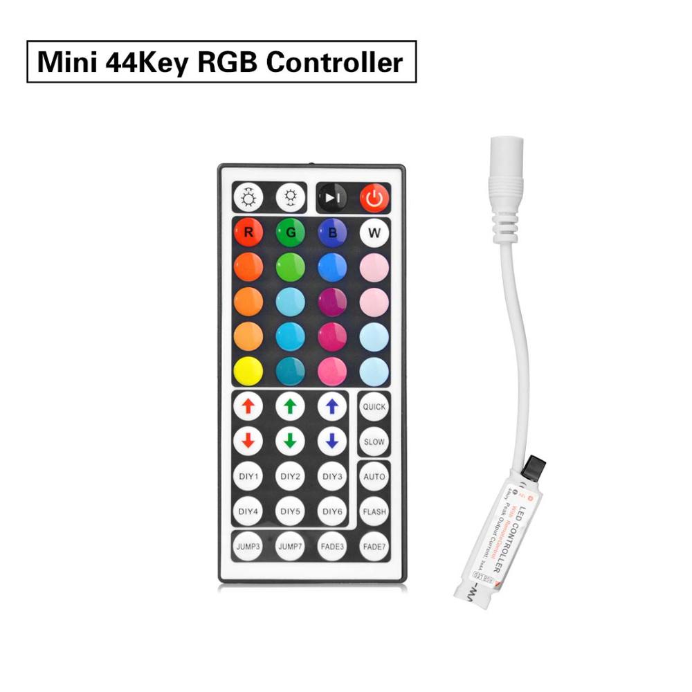 Điều khiển từ xa dải đèn LED RGB 44 phím, với bộ điều hợp bộ điều khiển, phù hợp với chuỗi đèn LED linh hoạt màu SMD 5050 3528 2835 RGB