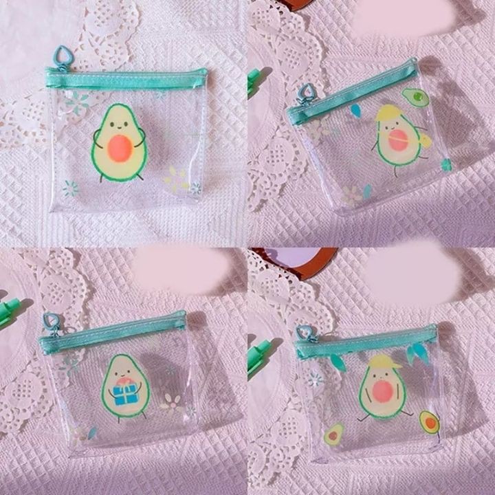 Túi Ví Mini Trong Suốt Hình Trái Bơ Đựng Tiền Đựng vật Dụng Nhỏ