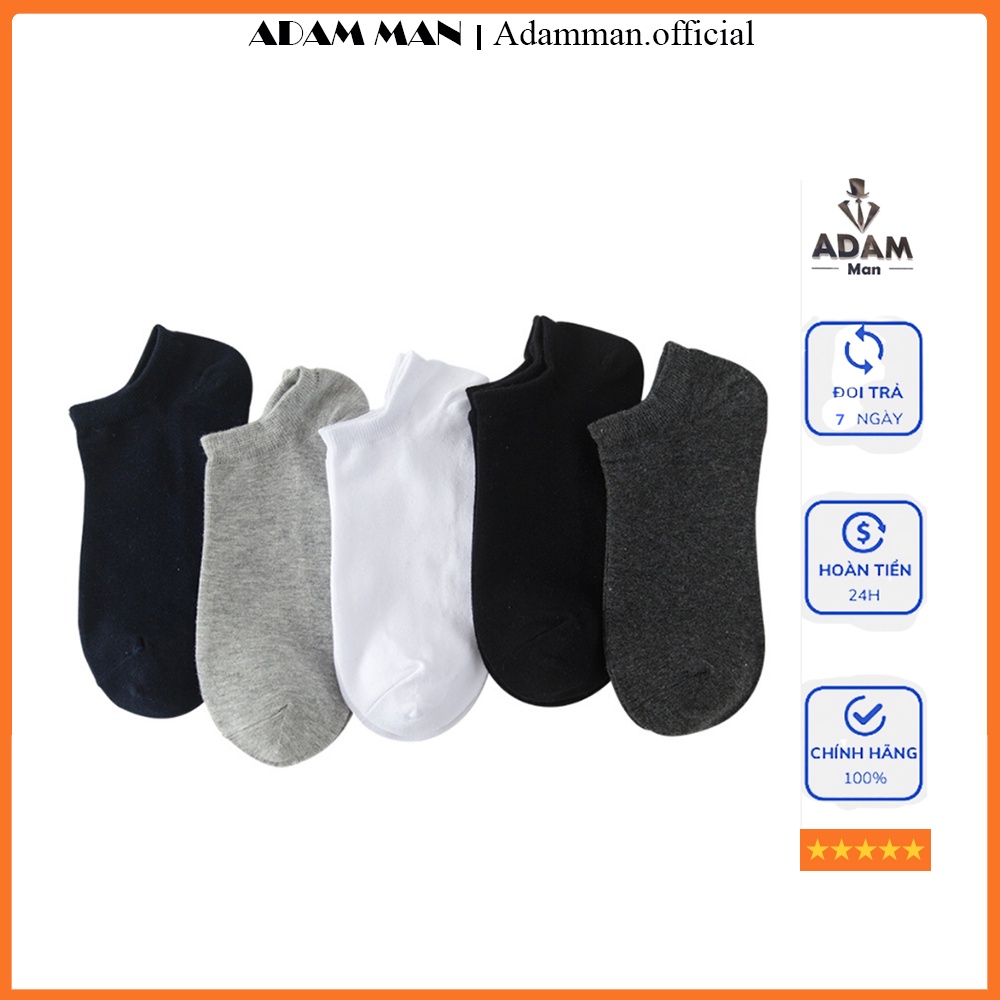 Combo 2 đôi tất ngắn cổ cho nam chất liệu cotton thoáng khí chống hôi chân - Adam Man