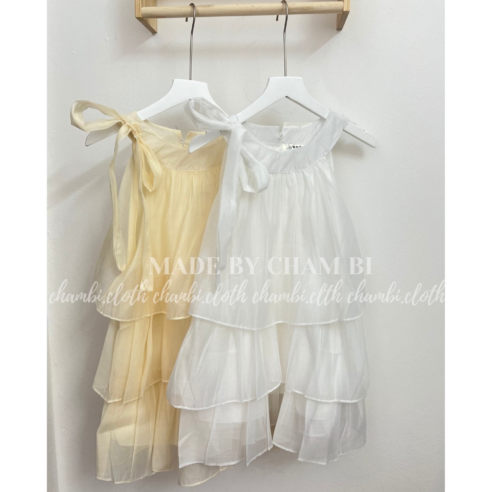 Váy kiểu tiểu thư V.113, Váy tơ cổ yếm thắt nơ dáng babydoll xòe tầng sang chảnh - Thời trang nữ Chấm Bi | WebRaoVat - webraovat.net.vn