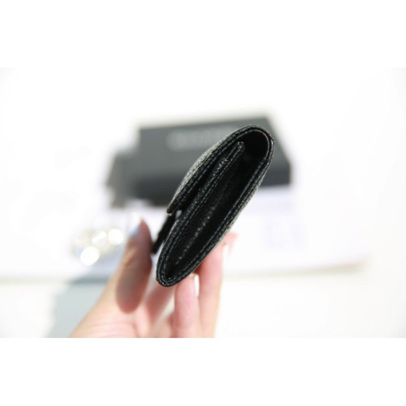 Ví nữ ngắn cao cấp thời trang mini 2 chất da tag bạc siêu xinh