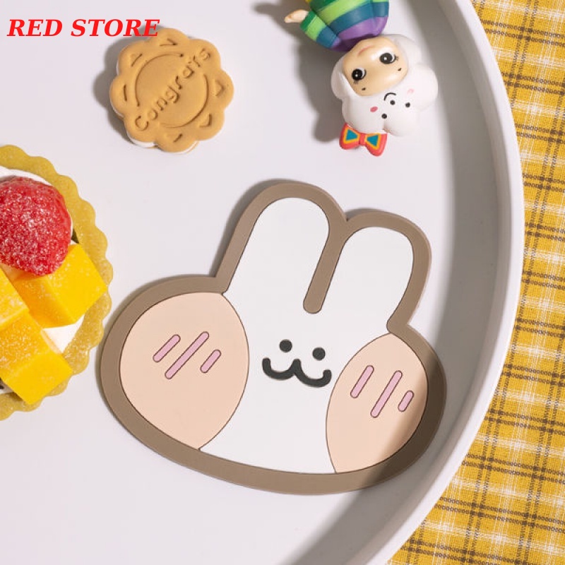 Tấm lót ly silicone dễ thương, tấm lót cốc chịu nhiệt cute|| RED STORE