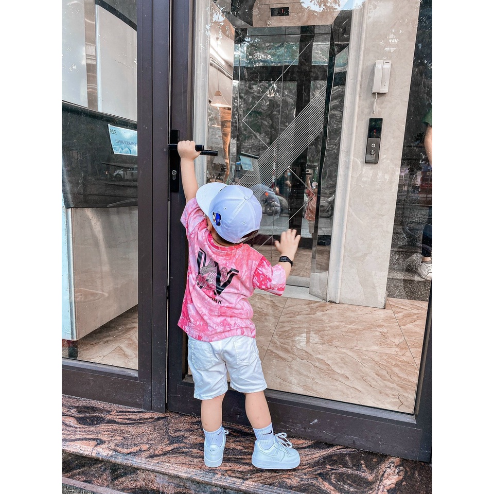 (HÀNG XUẤT XỊN) Áo kid mẫu Life/work mới màu loang HỒNG  Size 90-100-110-120-130-140-150