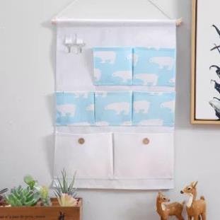Giỏ vải treo tường đa năng, túi treo tường đựng đồ 7 ngăn tiện dụng MS88089