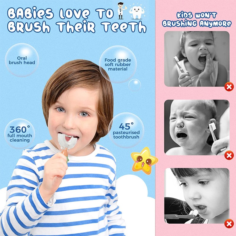 Bàn Chải Chữ U Mềm Mại Dành Cho Bé 1-12 Tuổi