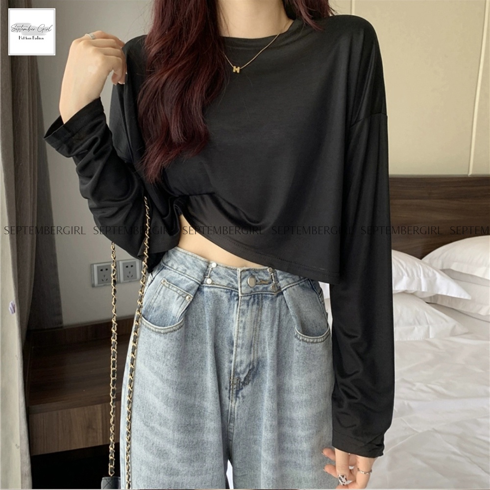 Áo thun nữ dài tay SEPTEMBERGIRL dáng croptop - AO TOP NU 006V1