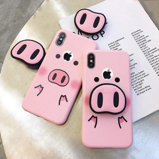 Ốp iPhone X và ip6 heo mới nhất 2019 gắn POP đỡ