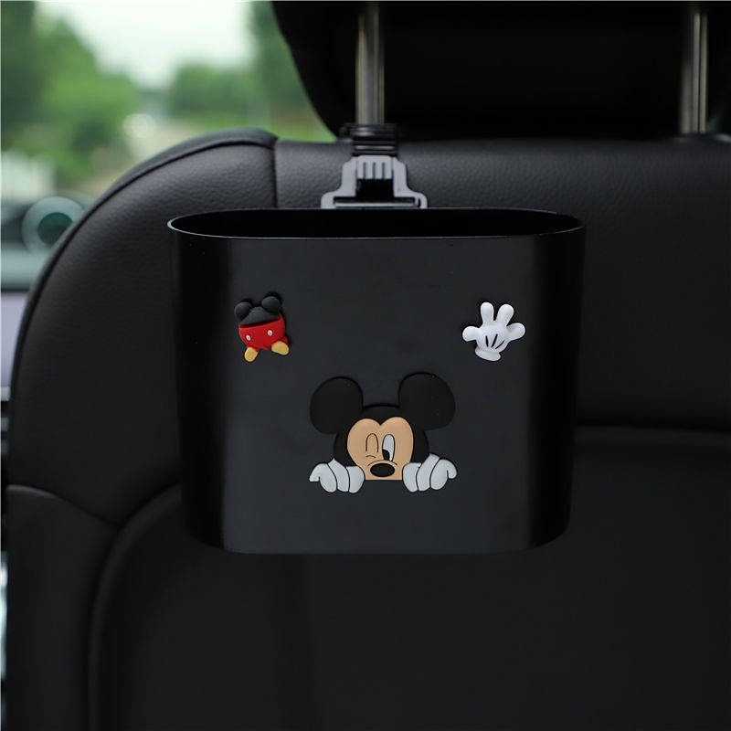 Foldable Car Trash Can Retractable Car Supplies Shopping Bags Hanging Car Seat Rear Cartoon Storage Auto department store supplies