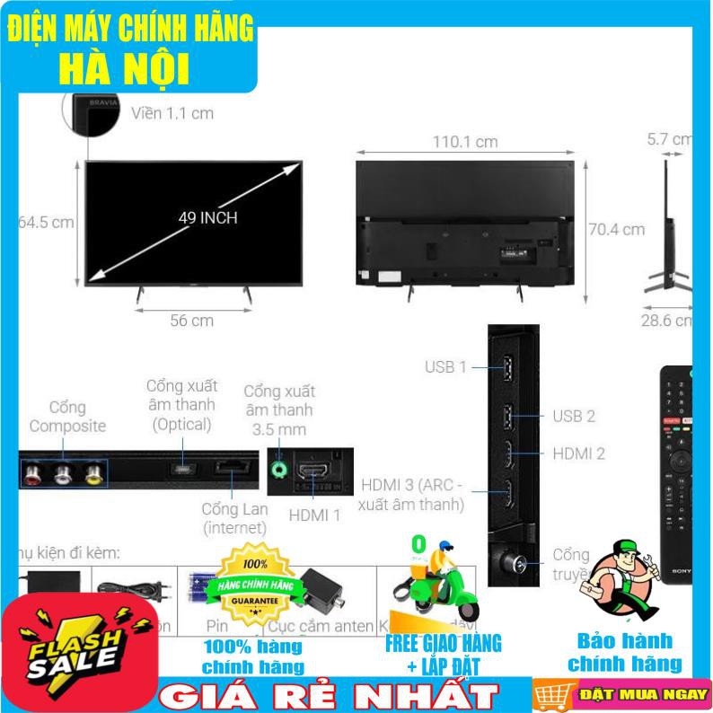 Tivi SONY 49 inch 4K Smart Tivi KD-49X7500H