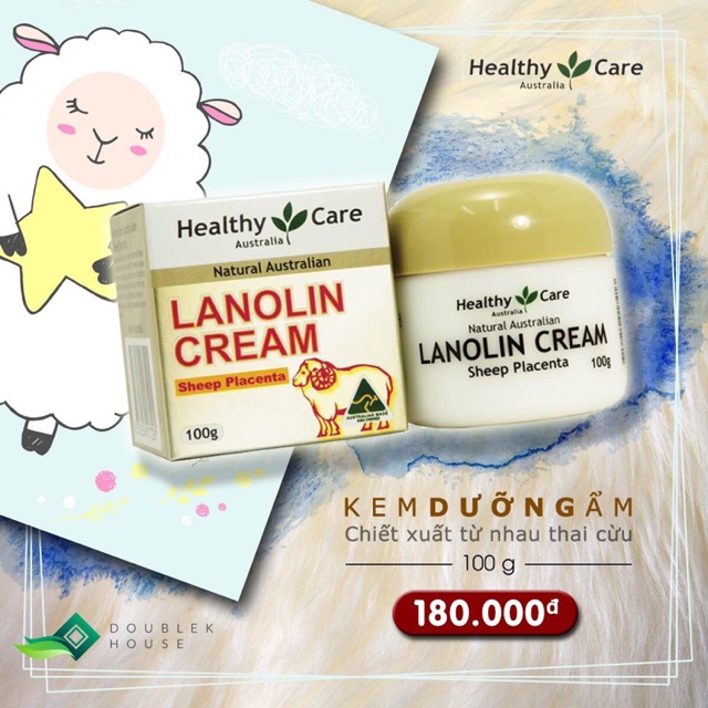 [CÓ SẴN] Kem dưỡng da nhau thai cừu Úc Healthy Care Lanolin cream Sheep Placenta