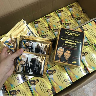 Hộp 10 gói) gội đen tóc yicaoten nhân sâm