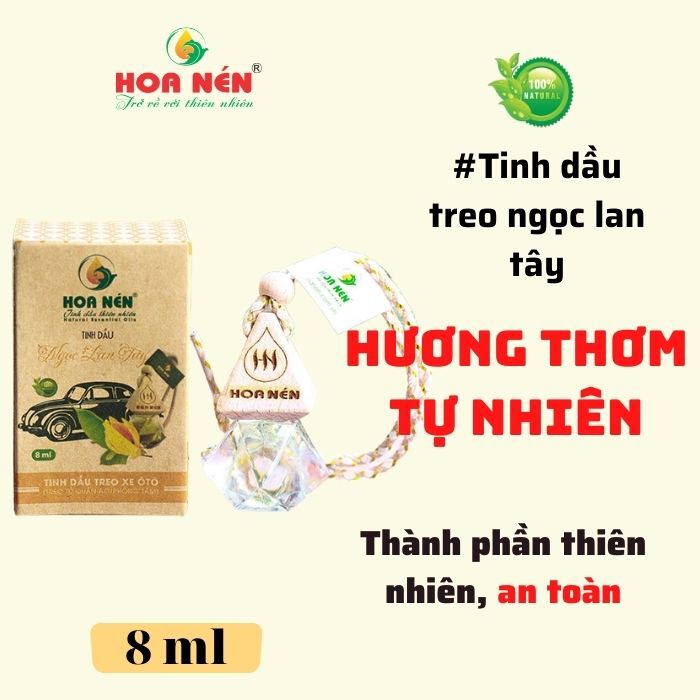Tinh dầu treo Ngọc Lan Tây - Hoa Nén - Hương thơm mát, khử mùi, ẩm mốc, giảm say xe - 8ml
