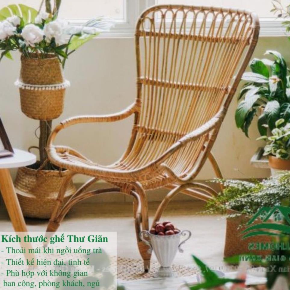 Ghế lười mây thư giãn lưng ngả Armchari, Decor phòng ngủ, trang trí phòng khách nằm nghỉ ngơi đọc sách / Đà Nẵng