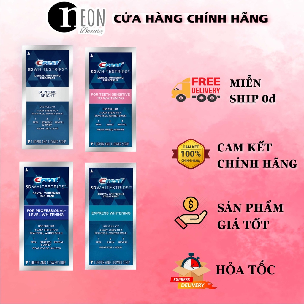 Miếng dán trắng răng Crest 3D White - CHÍNH HÃNG | BigBuy360 - bigbuy360.vn