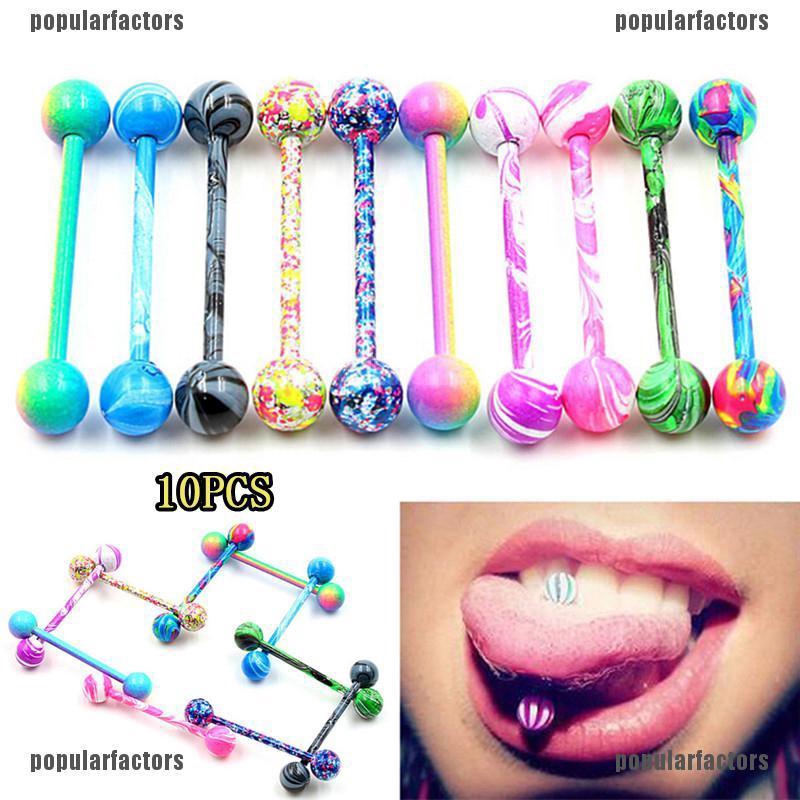 Bộ 10 Khuyên Xỏ Cơ Thể Bằng Thép Không Gỉ Cá Tính