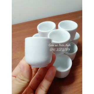 Set 10 chén uống rượu men trắng Gốm sứ Bát Tràng
