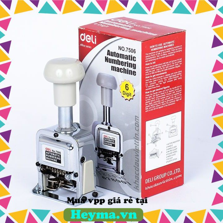 Dấu số nhảy tự động Deli 6 số [Không ưng hoàn lại tiền]