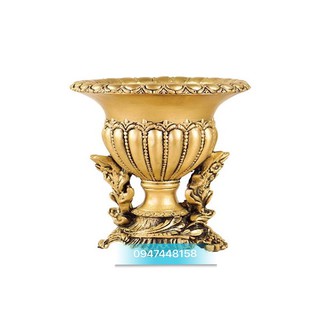 Bình hoa composite dáng bình lá số 1 cao 28cm ( màu đồng )