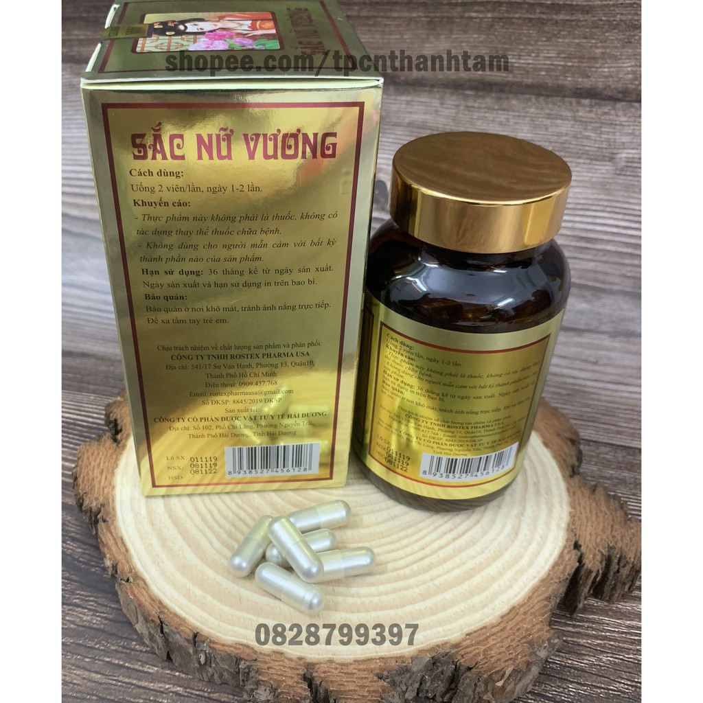 Viên uống SẮC NỮ VƯƠNG  cải thiện tình trạng suy giảm sinh lý nữ do suy giảm nội tiết tố - Hộp 60 viên