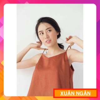 ÁO HAI DÂY CỔ TIM VOAN LỤA (y hình)