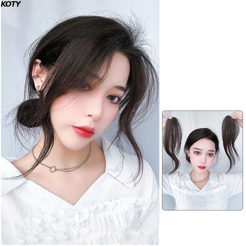 2 Bên tóc giả mái bay phong cách Hàn Quốc, tóc giả kẹp mái dài sang chảnh cho nữ TG6