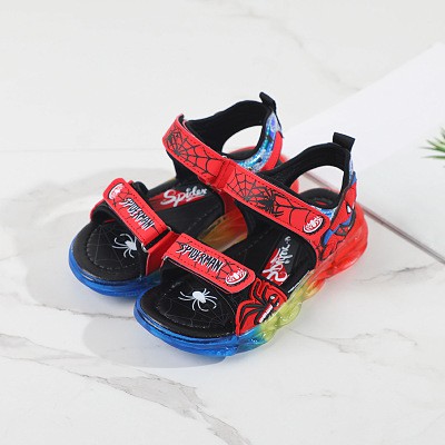 sandal bé trai size 26-31 siêu nhân nhện đèn led